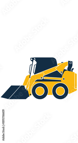 Compact Yellow Skid Steer Loader Machine Ready For Construction Projects