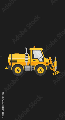 Compact Yellow Street Sweeping Vehicle Ready For Urban Cleaning Operations