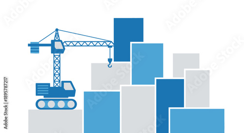 Construction Crane Building Futuristic Cityscape Progress