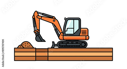 Construction Excavator Machine Digging Earth for Infrastructure Projects