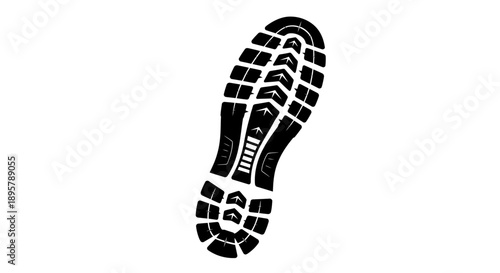 Grungy Shoe Print Isolated on White