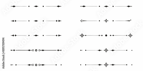 Collection of decorative horizontal line elements and dividers