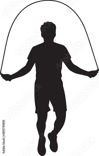 A male engaging in jump rope exercise, symbolizing fitness, agility, and a healthy, active lifestyle