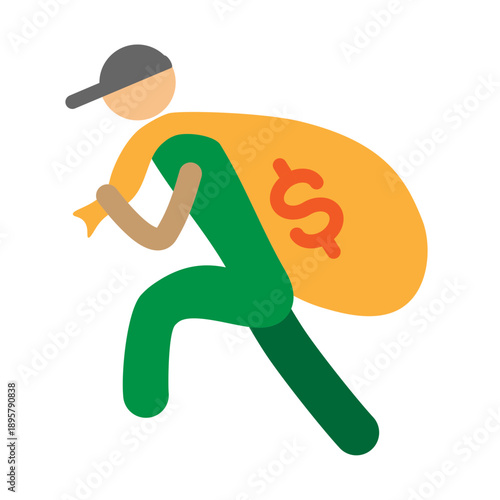 Robber Vector Flat Icon Design