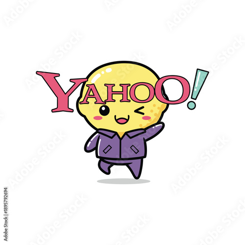 Yahoo character illustration with excited expression