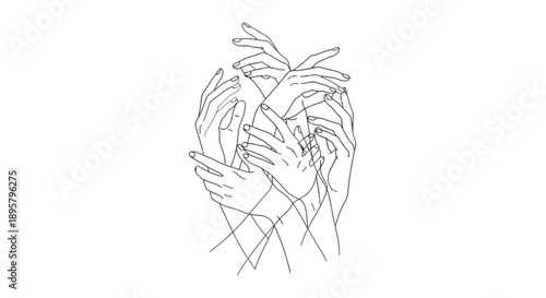 Continuous line drawing of a woman covering her face with her hands in distress or frustration.