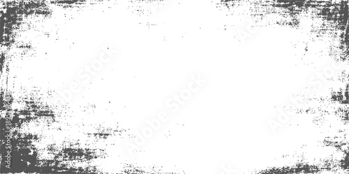 Vintage black vector design featuring an abstract grunge texture with a dirty ink splash frame and splattered paint border on old paper wallpaper