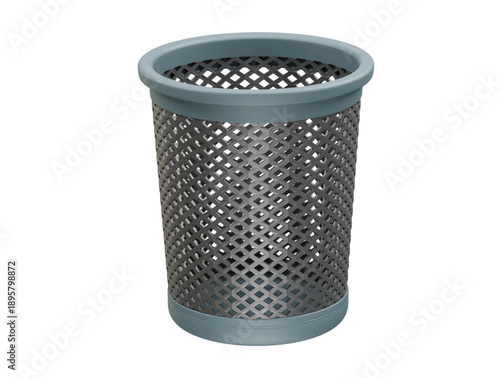 Mesh trash basket icon 3d render illustration 