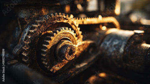 Wallpaper Mural Close up of rusty mechanical gears and cogs. Torontodigital.ca