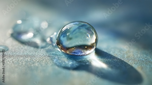 Wallpaper Mural Closeup of Water Droplet on Surface with Reflection. Torontodigital.ca