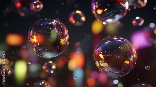 Wallpaper Mural Colorful Abstract Floating Glass Spheres Background. Torontodigital.ca