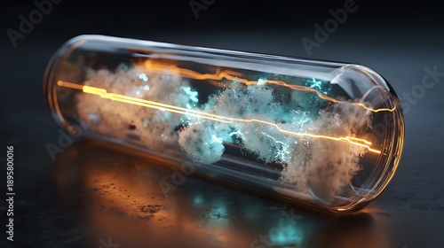 Wallpaper Mural Futuristic glowing capsule with abstract particles. Torontodigital.ca