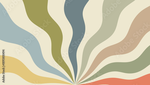 Retro style wavy stripes in pastel and muted earth tone colors.