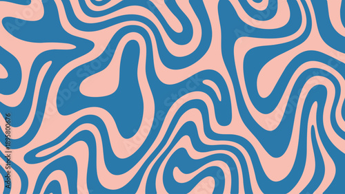 Abstract wavy pattern featuring alternating shades of blue and peach tones.