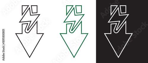 Low Power energy Consumption Icon, Energy consumption icon, Low electricity consumption icon, 