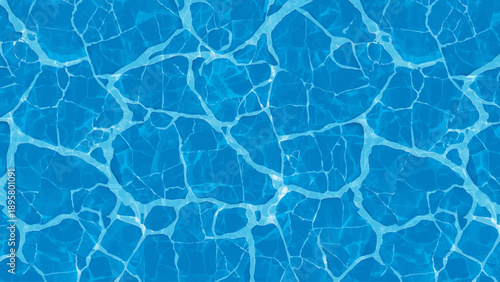Abstract view of shimmering blue water with light reflections and patterns.
