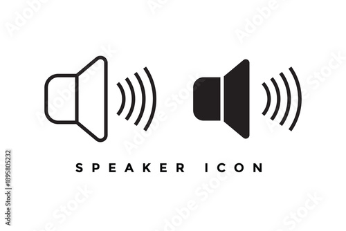 Speaker flat and linear icon