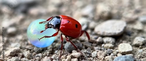 Wallpaper Mural Ladybug and Bubble: A Macro World of Wonder and Exploration Torontodigital.ca