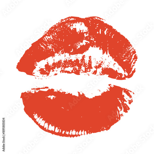 Lipstick kiss mark Romantic lip print Imprint of lips kiss Sexy lips makeup Female mouth Love symbol Design element for beauty fashion poster Valentines Day wedding
