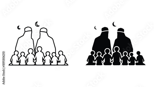 Muslim family gathering during ramadan or eid