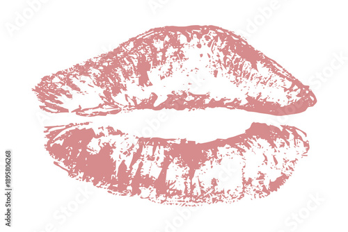 Lipstick kiss mark Romantic lip print Imprint of lips kiss Sexy lips makeup Female mouth Love symbol Design element for beauty fashion poster Valentines Day wedding