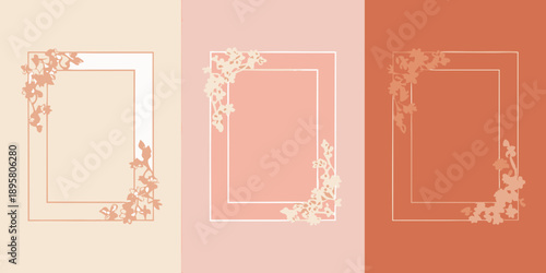 Floral frames in varying pastel shades creating a subtle gradient effect