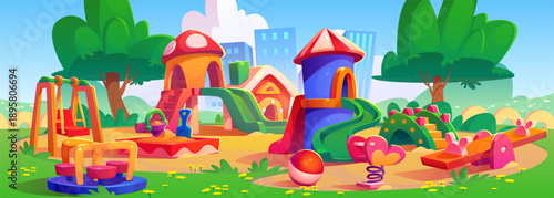 Cartoon playground in city park