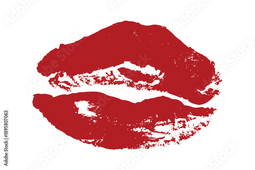 Lipstick kiss mark Romantic lip print Imprint of lips kiss Sexy lips makeup Female mouth Love symbol Design element for beauty fashion poster Valentines Day wedding