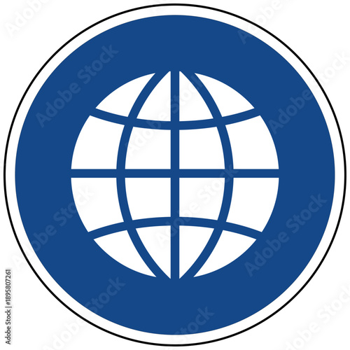 Vektor blauer Globus Weltkugel Symbol für Globalisierung Internet Netzwerk Weltweit International Verbindung