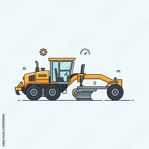Construction Grader Machine For Roadwork And Earthmoving Operations