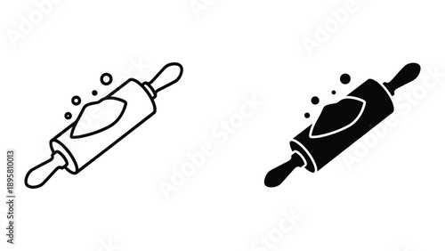 Baking essentials rolling pin illustration