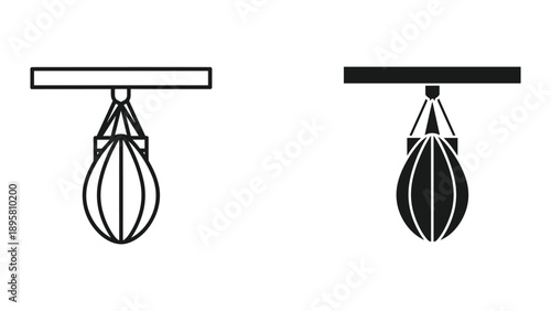 Punching bag illustration in two different styles