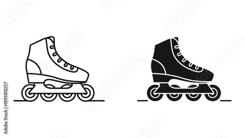 Pair of roller skates in white and black color