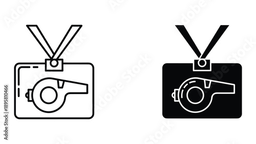 Whistle icon set for sports and referee use