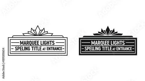 Marquee lights signage template for entrance