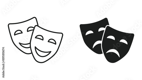 Theater masks representing comedy and tragedy
