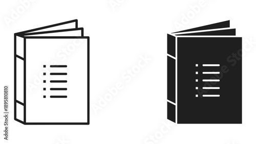 Simple book illustration with open pages and text