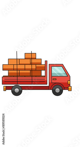 Construction Truck Delivering Bricks for Building Projects