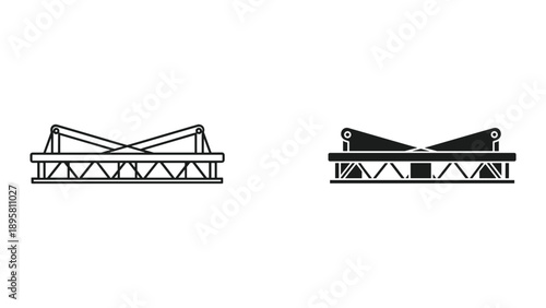 Crane icon set with different styles