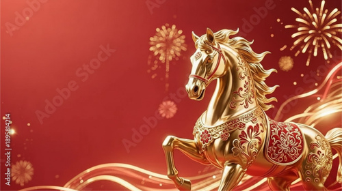 new year background with horse