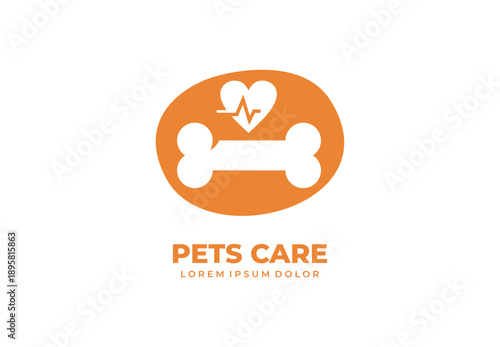 Dog pet care concept logo design for your branding and identity