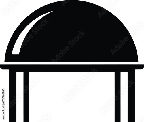Simple black dome shaped serving dish on stand