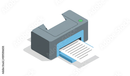 blue folder icon with printer