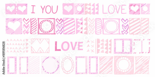 Pink patterned background with i love mom and hearts displayed
