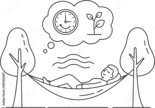 Relaxing in hammock with peaceful thoughts