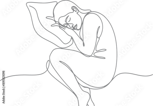 Woman sleeping peacefully on pillow