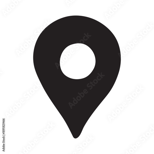 Hand drawn map pin Map marker pointer sign GPS and mapping tools Location pin symbol Pinpoint clipart in doodle style Single element for web, design