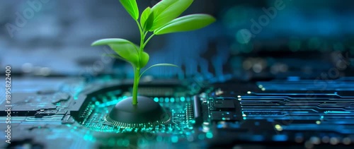 Wallpaper Mural Growth in Tech: Sustainable Future Concept Torontodigital.ca