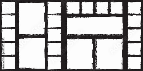 Abstract geometric pattern of black lines on a white background