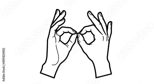 Simple line drawing of hands forming a heart shape with fingers.